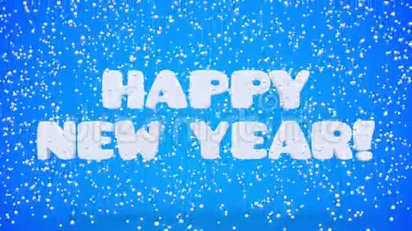 圣诞快乐新年快乐蓝色背景动画节日白色字体贺卡横幅壁纸视频的预览图