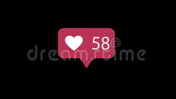 动画4K粉红色就像黑色背景上的图标就像统计社交媒体视频的预览图