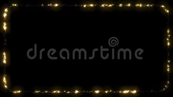 圣诞灯架闪烁点LiteGarland黄色视频的预览图