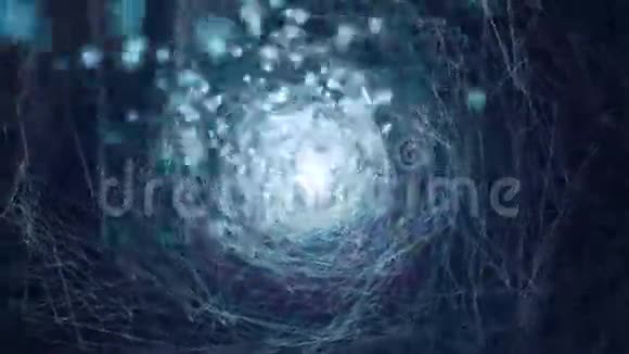 虚拟线架技术隧道带有耀斑的抽象背景视频的预览图