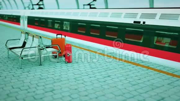 火车站的旅行行李视频的预览图