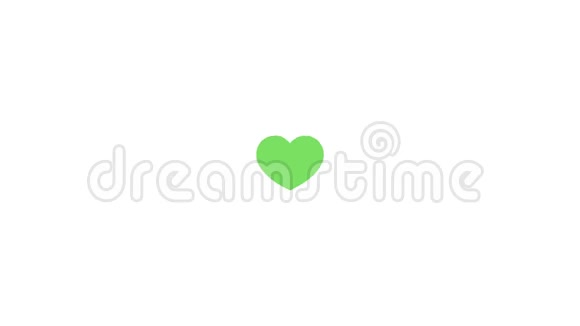 白色背景上绿色心脏图标的动画视频的预览图