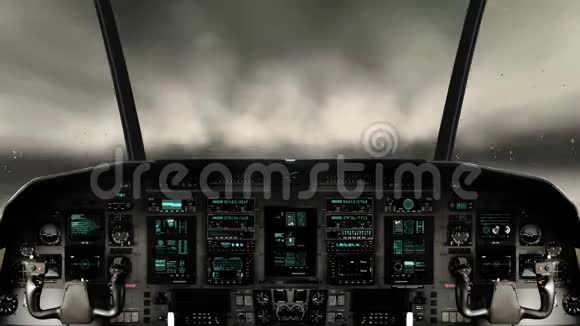 在太空船的驾驶舱里飞过云层视频的预览图
