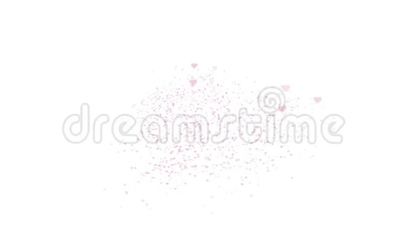 模糊的粉红色心脏在白色背景上被隔离积少成多造就一颗大心关门视频的预览图