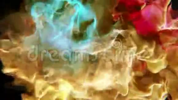彩色沙尘暴抽象粒子动画循环视频的预览图