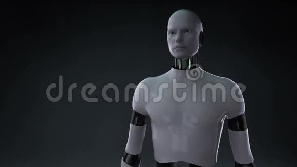 机器人半机器人张开手掌旋转女性人体肌肉血液系统蓝色X光视频的预览图
