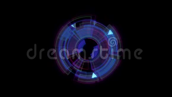 接口数据装载机紫色紫罗兰发光圆形与光雷阿尔法频道视频的预览图