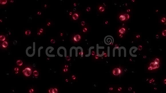 红色发光空气肥皂泡运动图形背景视频的预览图