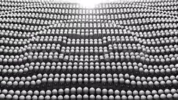 抽象背景表面黑白球体3D案视频的预览图