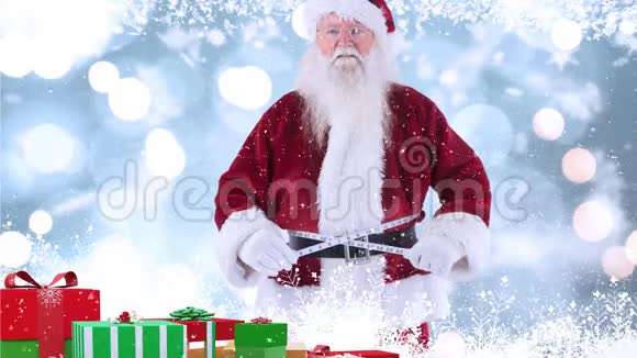 圣诞老人条款与圣诞礼物结合降雪视频的预览图