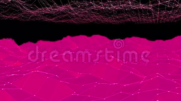 紫色或紫色低聚波面作为优雅的背景紫罗兰几何振动环境或脉动视频的预览图