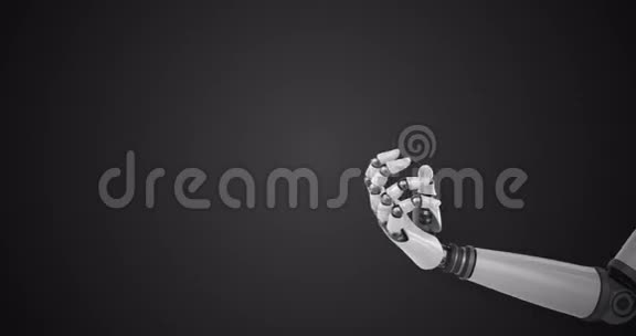 机器人手在黑色背景下呈现数字人脑视频的预览图