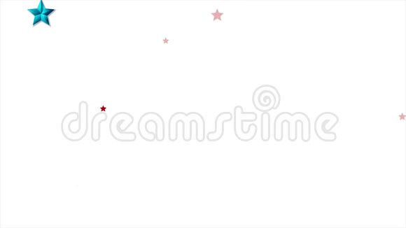 红蓝闪亮的明星抽象视频动画视频的预览图