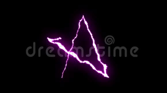 可循环使用的霓虹灯闪电星象符号飞行黑色背景动画新品质独特自然视频的预览图