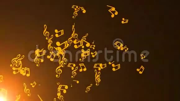 音乐音符浮动抽象背景视频的预览图