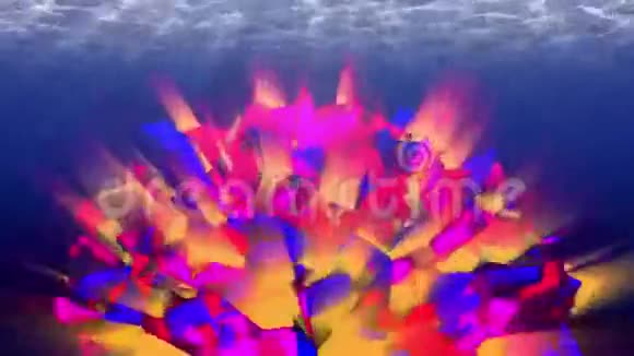 丰富多彩的水下抽象4K无缝环视频的预览图