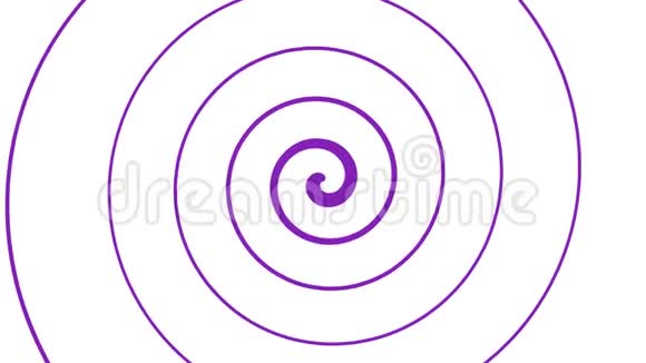 简单的紫色旋流或螺旋旋转在旋转的无缝重复螺旋循环视频的预览图
