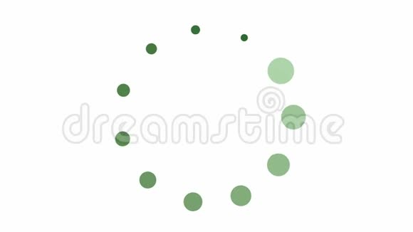 旋转环形加载轮或进度圆中旋转绿色圆圈具有褪色效果和无缝环视频的预览图