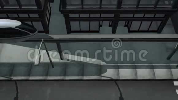 单轨穿越城市高角视频的预览图