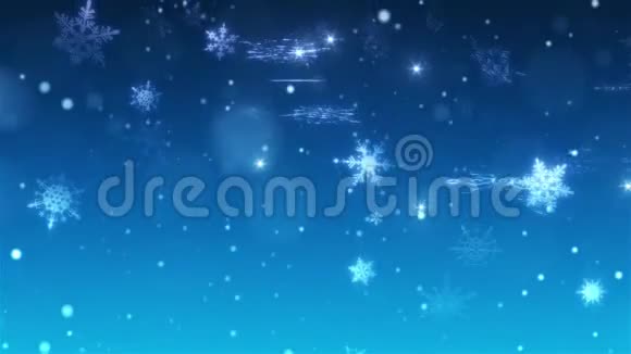 雪花飘落装饰雪花冬天圣诞节新年3D动动画视频的预览图
