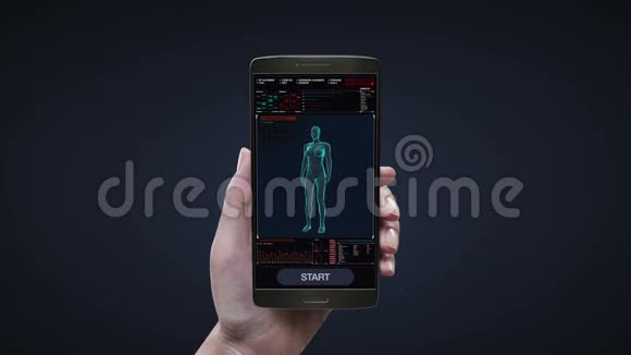 移动智能手机放大女性人体内器官扫描消化等保健诊断应用视频的预览图