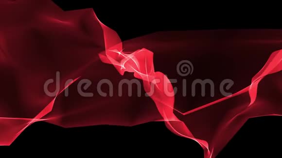 数字多边形软丝带轻柔的挥动红色抽象背景新动态技术艺术色彩视频的预览图