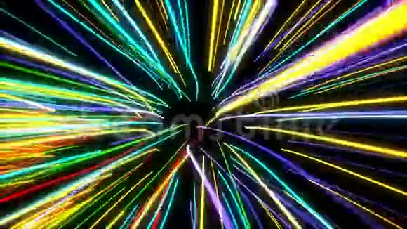 太空中快速运动的发光灯线视频的预览图