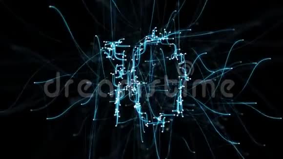 数字管道屈膝倒计时旋转抽象运动阿尔法Matte4k视频的预览图