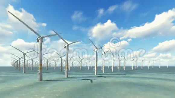 海面上的风力发电机视频的预览图