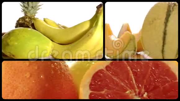 白色背景拼贴的水果视频的预览图