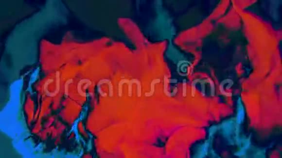 红色和蓝色的粒子三维动画循环视频的预览图