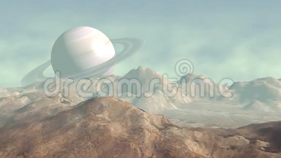 卫星景观与土星的距离视频的预览图