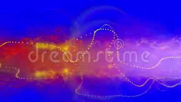 粒子表面在蓝色三维动画无缝振荡视频的预览图