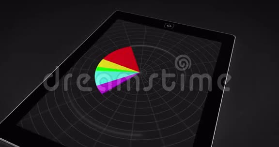 平板电脑彩色3d饼图视频的预览图