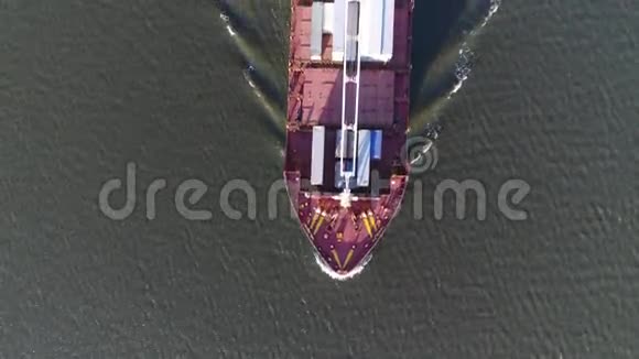 特拉华河渡船辅助货船鸟瞰图视频的预览图