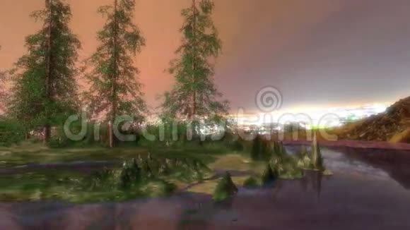 夜晚的山岛视频的预览图