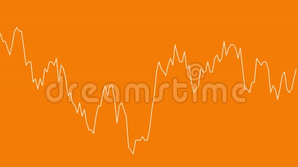 股票市场投资交易橙色背景图上的白线图视频的预览图