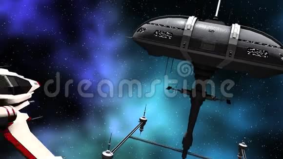 未来空间飞船和战士的动画视频的预览图