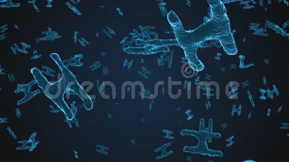 显微镜下提取蓝色病毒细胞视频的预览图