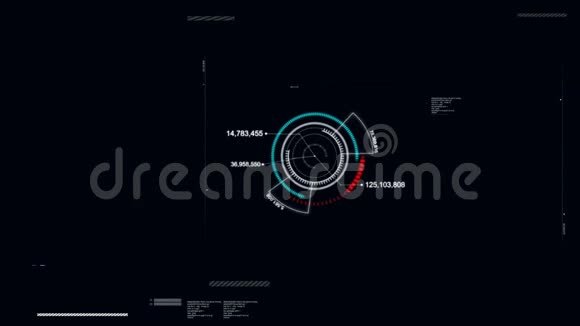 4K动画用户界面与HUD图形条与空间的未来技术和网络概念与阿尔法通道视频的预览图