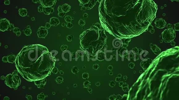 显微镜下提取绿色病毒细胞视频的预览图