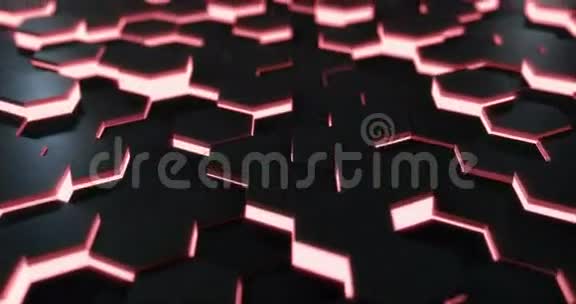 红色六角形地板循环视频的预览图
