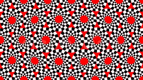 红色黑色和白色的圆圈图案像呼吸区一样移动视频的预览图