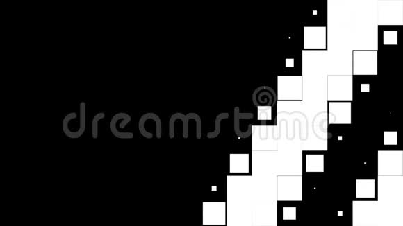 对比黑白抽象方块运动设计背景有白色和黑色方块无缝循环视频的预览图