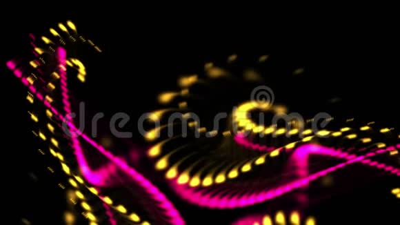 抽象飞溅点颗粒艺术线漩涡曲线花瓣背景视频的预览图