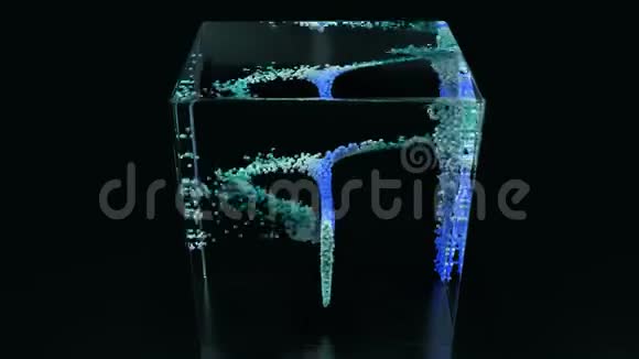 粒子在玻璃立方体内旋转视频的预览图