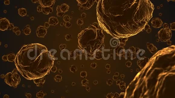显微镜下提取橙色病毒细胞视频的预览图