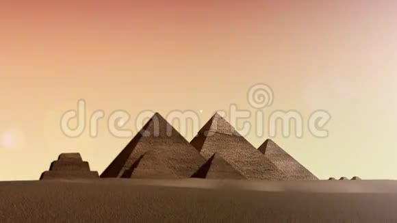 从黄昏到黎明的金字塔动画视频的预览图