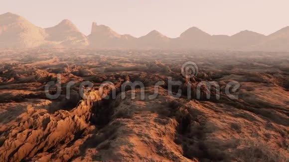 火星表面景观空中景色逼真的动画视频的预览图