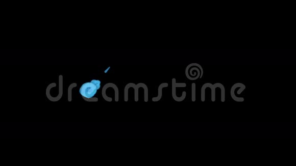 蓝色墨水滴在黑色背景上以达到效果三维渲染体素图形计算机模拟视频的预览图